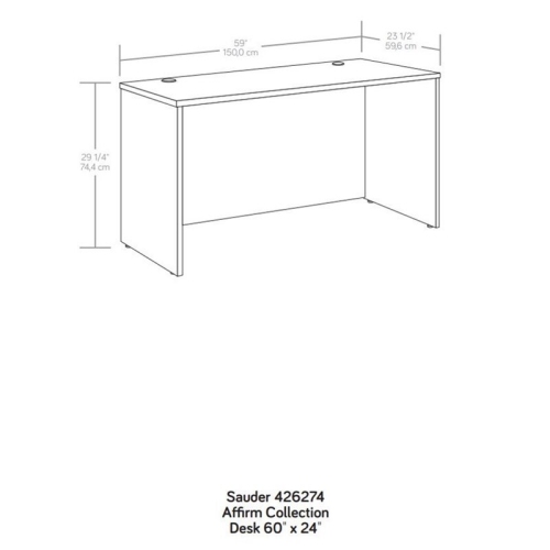 Sauder Affirm Engineered Wood 60" x 24" Computer Desk in Classic Cherry