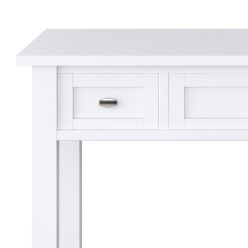 Simpli Home Warm Shaker Wood Transitional 48" Writing Office Desk in White