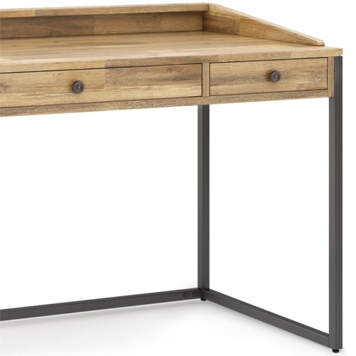 Simpli Home Ralston 60" Solid Wood Modern Computer Desk in Distressed Wheat
