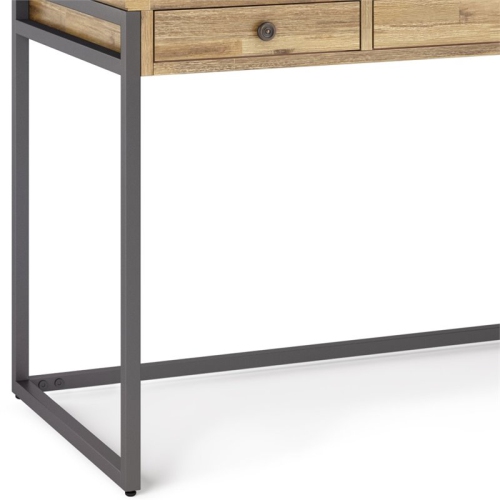 Simpli Home Ralston 60" Solid Wood Modern Computer Desk in Distressed Wheat