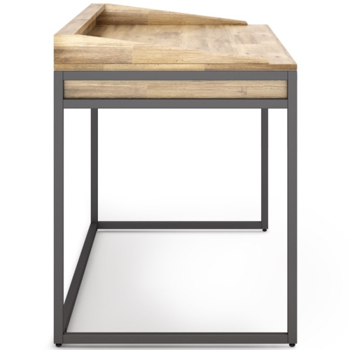 Simpli Home Ralston 60" Solid Wood Modern Computer Desk in Distressed Wheat