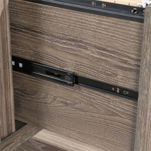 Sauder Hammond Contemporary Wood L-Shape Computer Desk in Emery Oak