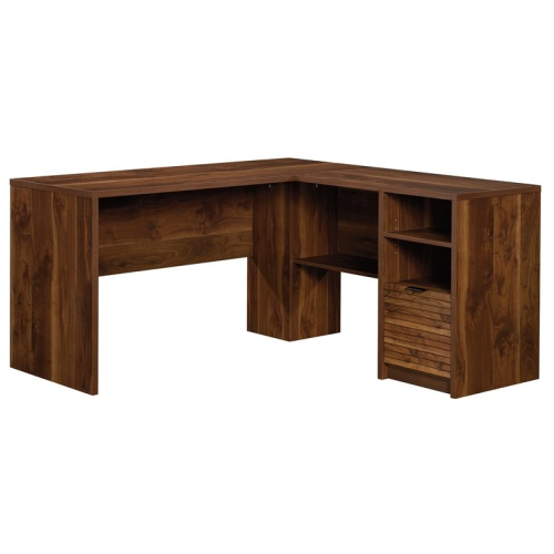 SAUDER  Harvey Park Engineered Wood And Metal L-Shaped Desk In Grand Walnut