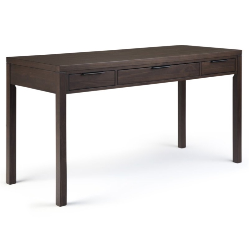 SIMPLI HOME  Hollander Solid Wood Contemporary 60 " Desk In Warm Walnut Brown