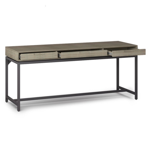 Simpli Home Banting Solid Hardood Industrial 72 " Desk in Distressed Gray