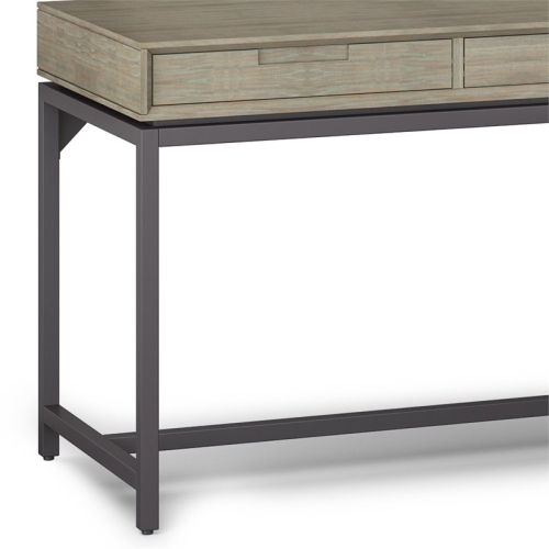 Simpli Home Banting Solid Hardood Industrial 72 " Desk in Distressed Gray