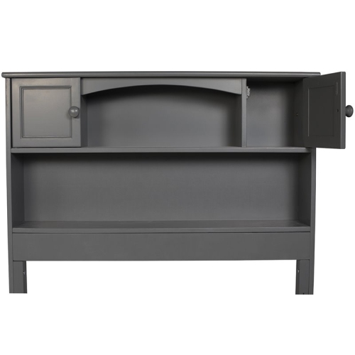 AFI Newport Twin Solid Wood Bookcase Headboard with Device Charger in Gray