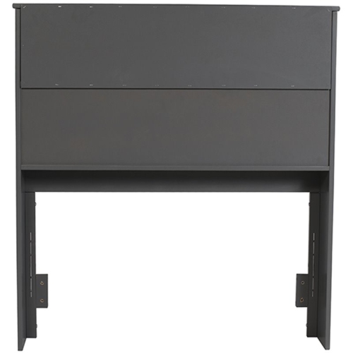 AFI Newport Twin Solid Wood Bookcase Headboard with Device Charger in Gray