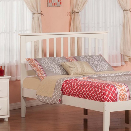 AFI Mission Full Solid Wood Headboard with Device Charger in White