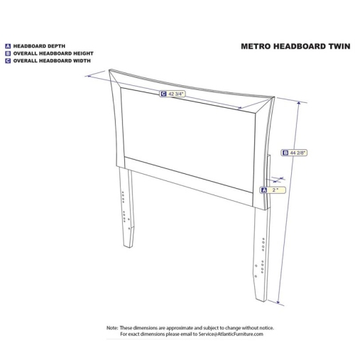 AFI Metro Twin Solid Wood Headboard with Device Charger in Walnut