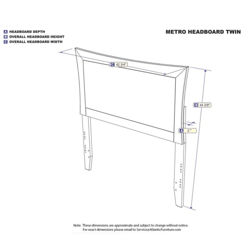 AFI Metro Twin Solid Wood Headboard with Device Charger in White