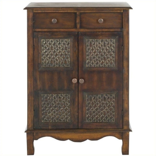 SAFAVIEH  Herbert Birch Wood Chest In Dark Brown