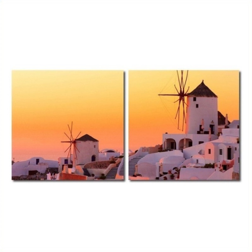 BAXTON STUDIO  Grecian Crossroads Mounted Print Diptych In Multicolor