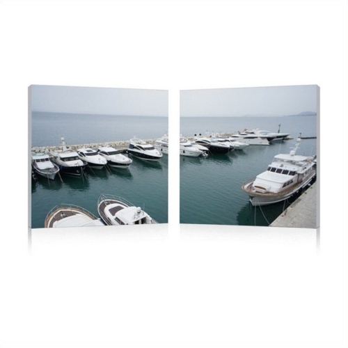 BAXTON STUDIO Yacht Congregation Mounted Print Diptych In Multicolor