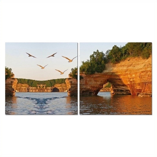 Stone Arches Mounted Print Diptych in Multicolor