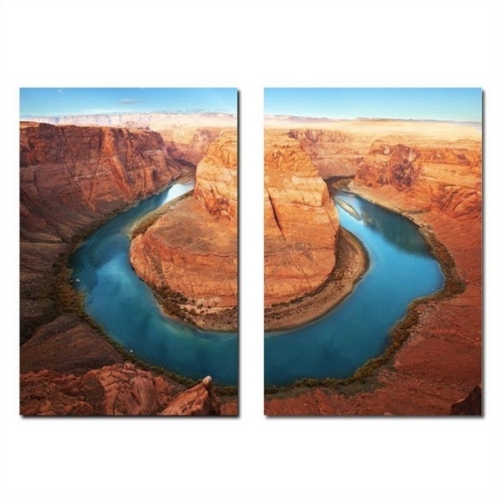 BAXTON STUDIO  Wraparound Waterway Mounted Print Diptych In Multicolor