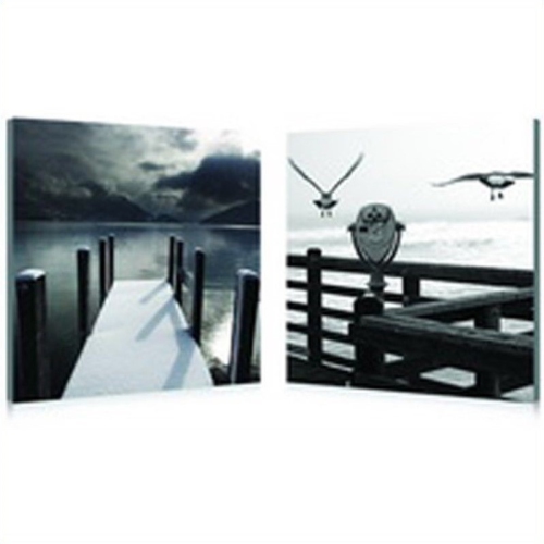 BAXTON STUDIO  Lake Lookout Mounted Print Diptych In Multicolor