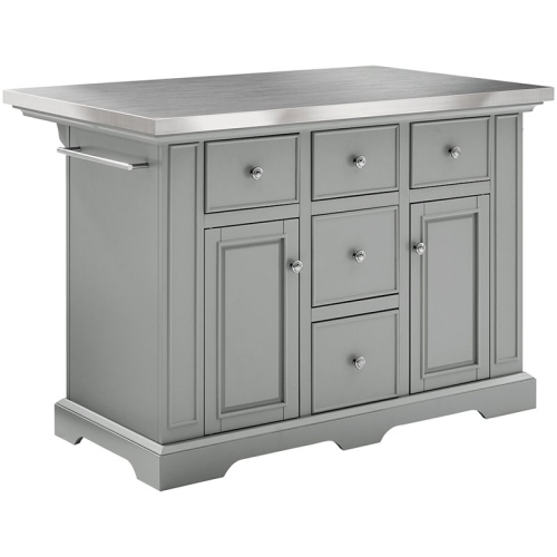 Crosley Julia Stainless Steel Top Kitchen Island in Gray Best Buy Canada