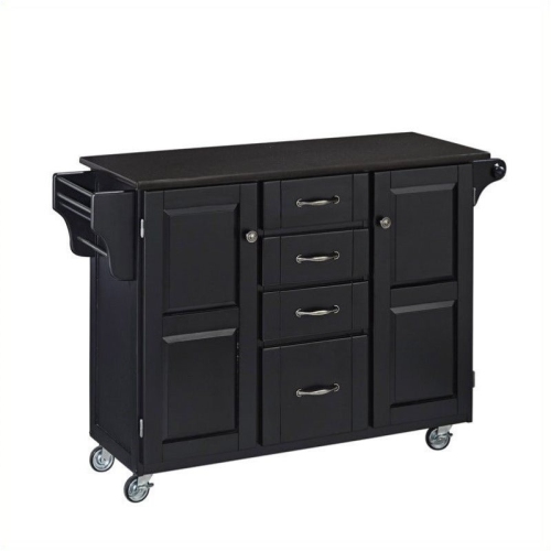 BOWERY HILL  Kitchen Cart With Granite Top In In Black