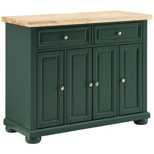 CROSLEY FURNITURE  Madison Wood Top Kitchen Island Cart In Emerald