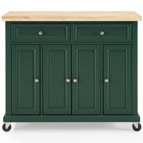 Crosley Furniture Madison Wood Top Kitchen Island Cart in Emerald