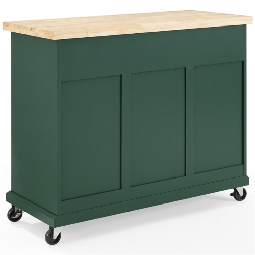 Crosley Furniture Madison Wood Top Kitchen Island Cart in Emerald