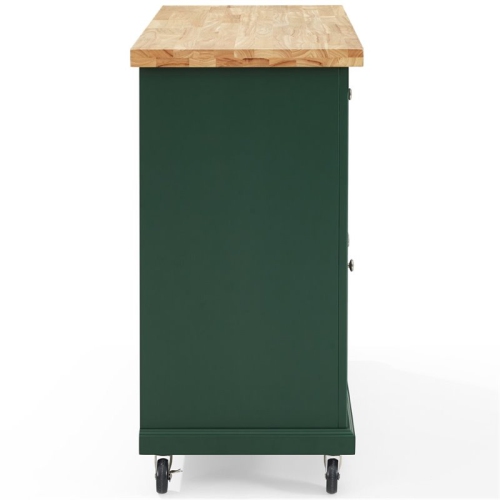 Crosley Furniture Madison Wood Top Kitchen Island Cart in Emerald