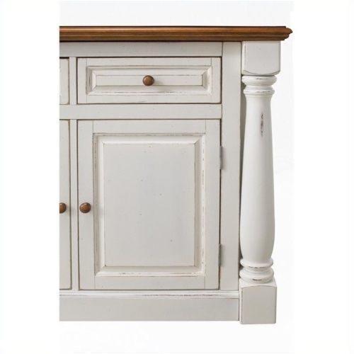 Bowery Hill Antiqued Kitchen Island in Antiqued White
