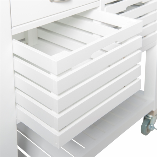 Linon Robbin Wood Kitchen Storage and Prep Cart in White