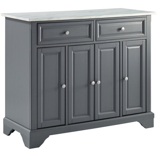 Crosley Avery Faux Marble Top Kitchen Island in Gray