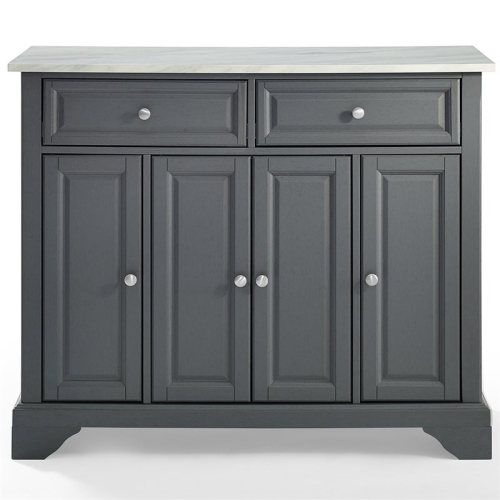 Crosley Avery Faux Marble Top Kitchen Island in Gray