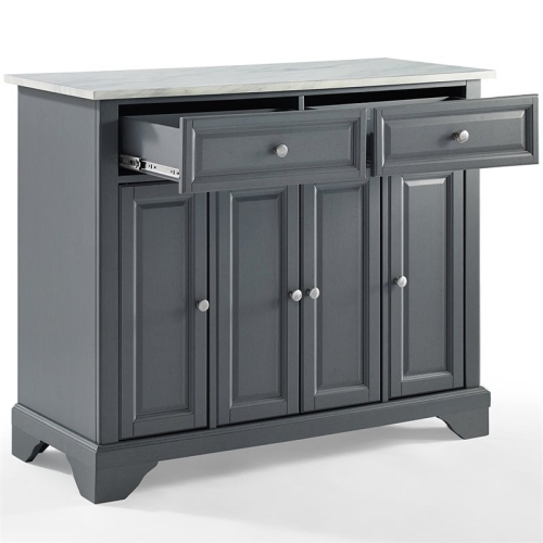 Crosley Avery Faux Marble Top Kitchen Island in Gray