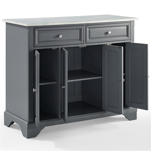 Crosley Avery Faux Marble Top Kitchen Island in Gray