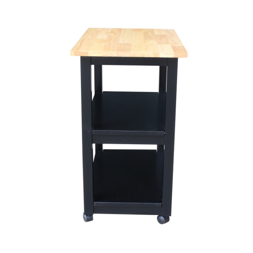 International Concepts Microwave Cart in Black/Natural