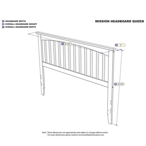 AFI Mission Queen Solid Wood Headboard with Device Charger in Espresso