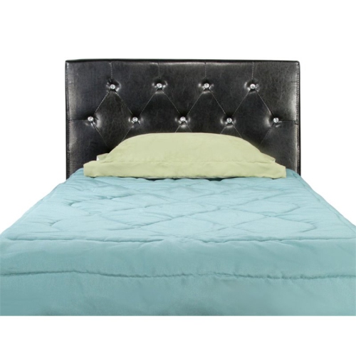 Furniture of America Kylen Faux Leather Twin Headboard in Black