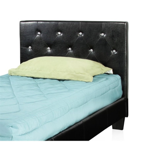 Furniture of America Kylen Faux Leather Twin Headboard in Black