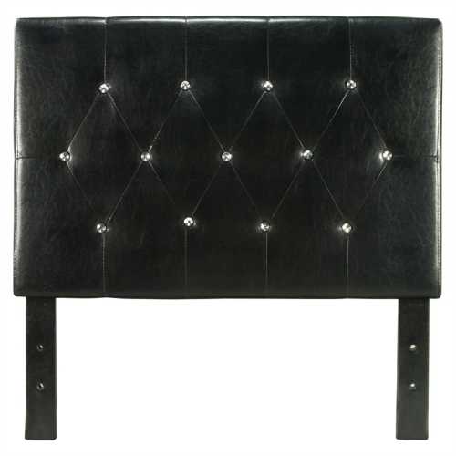 Furniture of America Kylen Faux Leather Twin Headboard in Black
