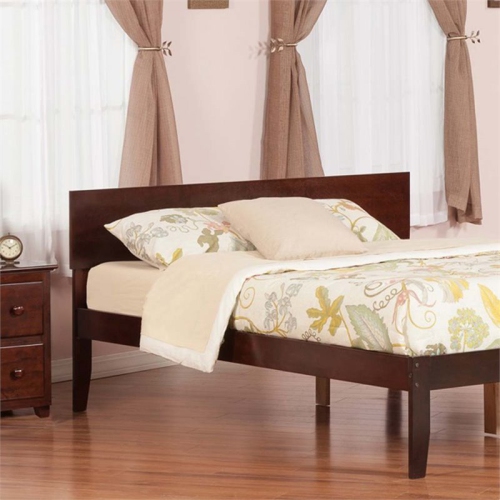 AFI Orlando Queen Solid Wood Panel Headboard with Device Charger in Walnut