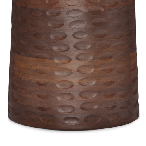 Simpli Home Boyd 13" Round Solid Wood Accent Table in Warm Dark Brown