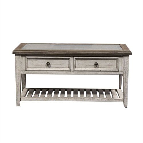 Heartland Off White Wood Rectangular Ceiling Tile Cocktail Table