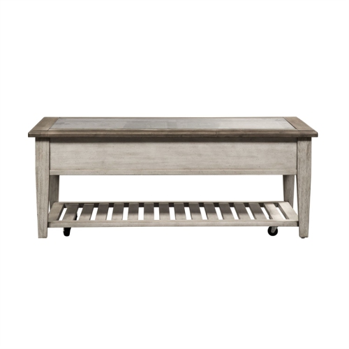 Heartland Off White Wood Rectangular Ceiling Tile Cocktail Table
