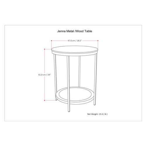 Simpli Home Jenna Industrial 18 " Metal Round Accent Side Table in Warm Gray