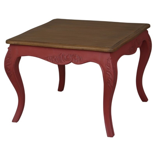 INTERNATIONAL  Ashbury Square End Table In Antique In Red