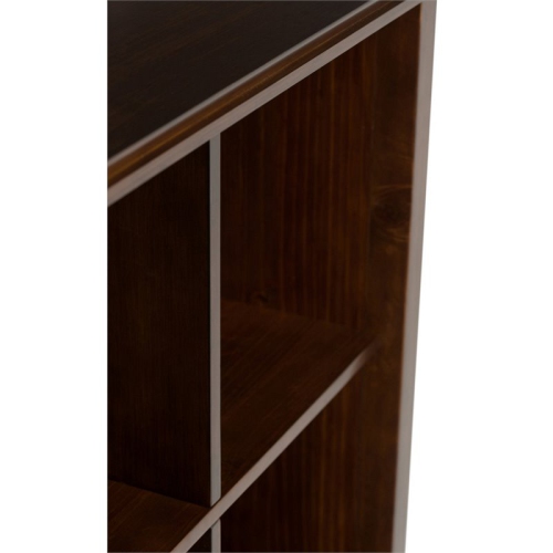 Simpli Home Artisan Wood 57" Transitional 8 Cube Sofa Table in Russet Brown