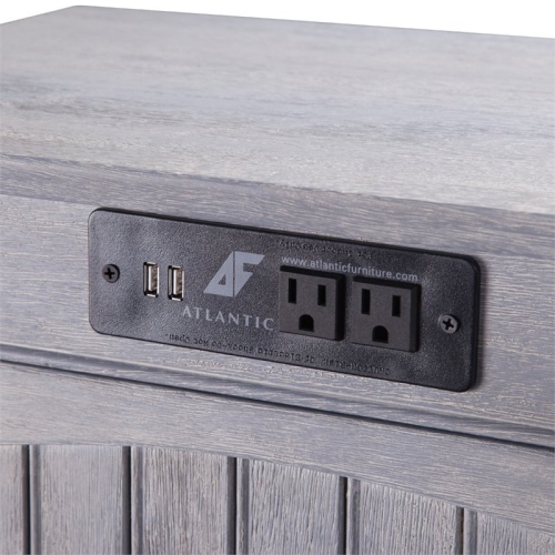 AFI Nantucket Side Table with Charger in Driftwood Gray