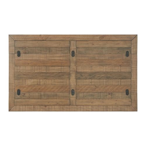 Bowery Hill – Table de dos de canapé à plateau rabattable en bois massif, teinte blanche et naturel