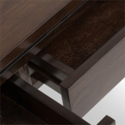 Simpli Home Cosmopolitan Solid Wood Console Table with 2 Drawers Mahogany Brown