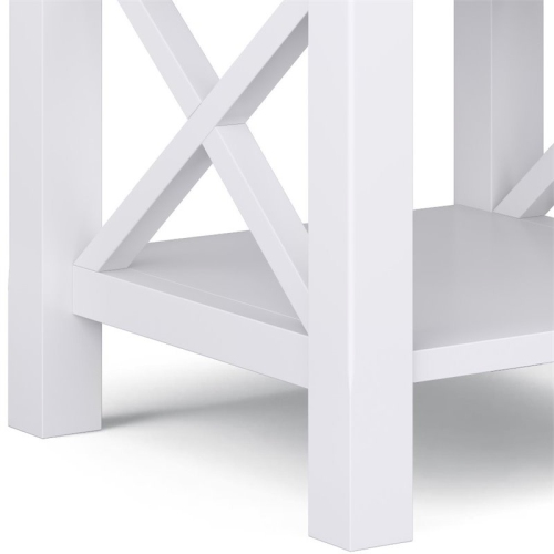 Simpli Home Kitchener 21" Square Contemporary Solid Wood End Table in White