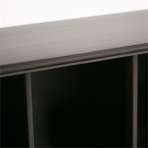 Console en bois massif avec 8 cubes de rangement Amherst de Simpli Home - Brun noyer